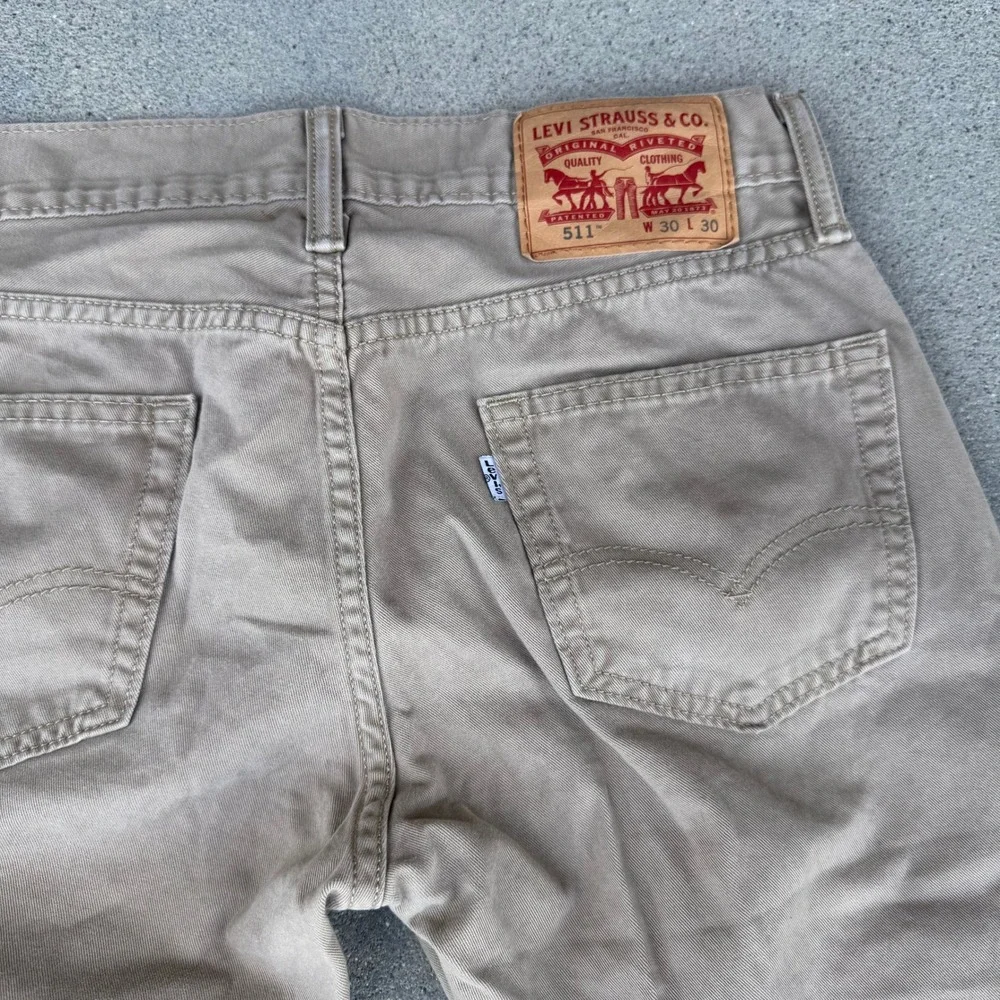 Levi's 511 Slim Fit Khaki‎ Tan Cotton Twill Pants Men 30x30